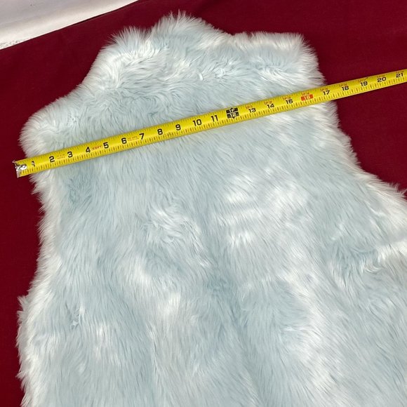 Comfy Blue Faux Fur Y2k 90s Fashion Valerie Stevens Winter Vest Coat - Picture 7 of 10